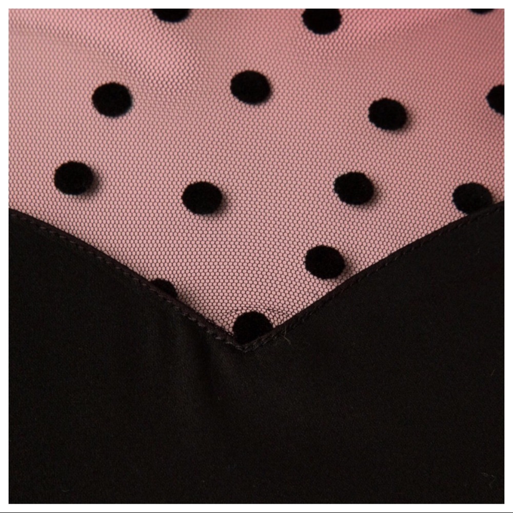 POLKA DOT MESH 50’s STYLE BELTED MESH TOP DRESS - Picture 3 of 3